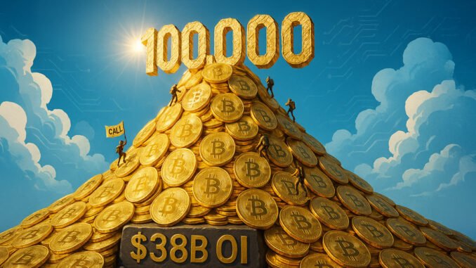 Bitcoin options OI swells to $38B as calls crowd at $100,000 strike price