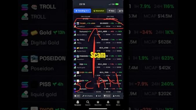 Dexscreener Number1 Meme Coin Scam #cryptoscams #dexscreener #rugpull