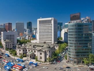 The historical headquarters of the Bank of Korea in Seoul, South Korea.