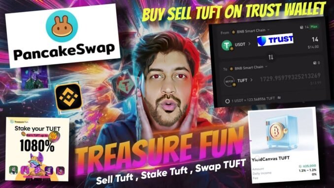 Buy Sell Tuft Token on Trust Wallet and PanCakeSwap | Tuft Token stake | Treasure Nft fun new update
