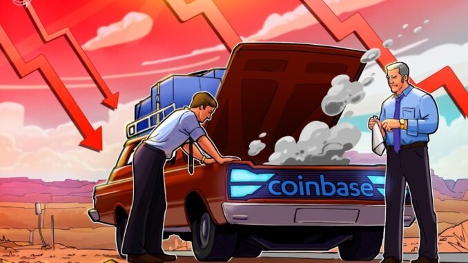 Coinbase revenue falls 10% in Q1, missing industry estimate