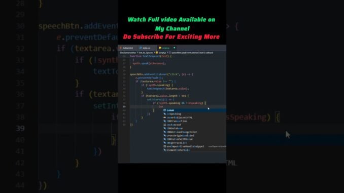 Create a Text-to-Speech App in JavaScript(Beginners Project) #coding #shots #subscribe #aivoice #ai