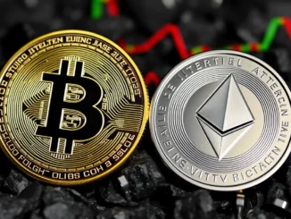 AI generated image of Bitcoin and Ether token