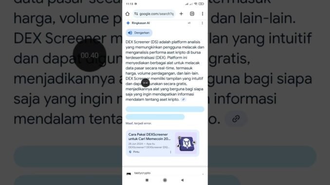 Dex Screener adalah Salah Satu Alat Analisa Crypto Yang Real-time