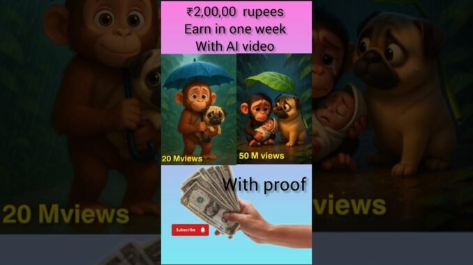 Earn ₹2,00,000 in one week with AI video. fill guide. with proof must watch #millionsubscribers