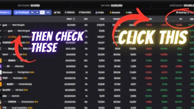How To Use Dexscreener Filters To Find The Next 100x Token