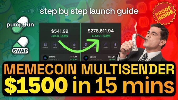 How to Launch a Memecoin with Multisender on Pump.fun Swap (10k Fast)