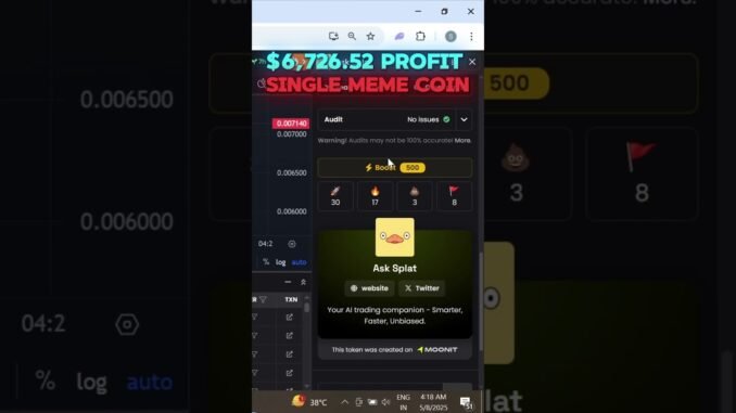 I Make 6,726.52$ With Single Meme Coin #crypto #memecoin #dexscreener #short