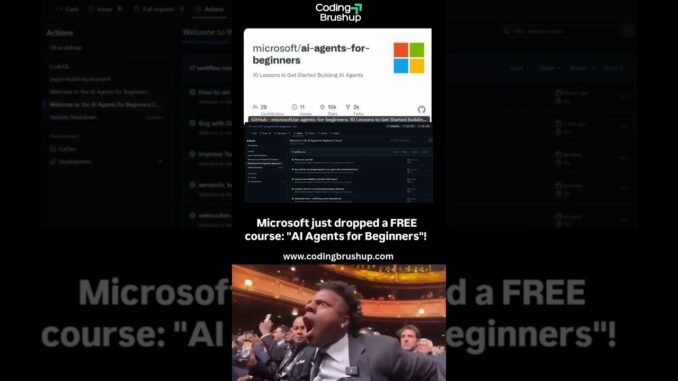 Microsoft’s FREE AI Agents Course for Beginners! #microsoft #aiagents #ai #aitools #aitechnology
