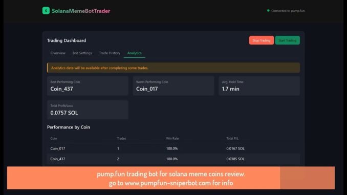 PUMP FUN Trading Bot for Solana Meme Coins Live Review  1 SOL per Hour #pumpfunbot