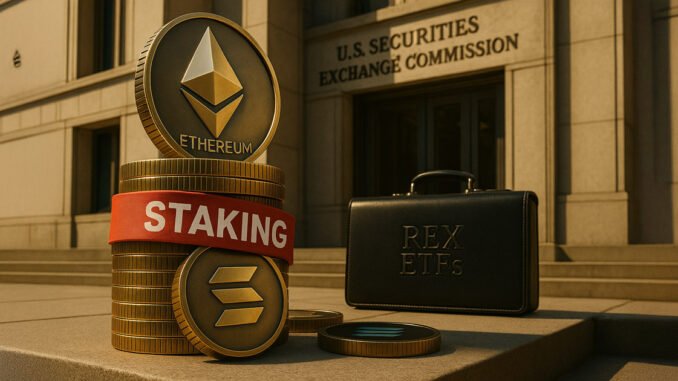 REX pushes ETH and SOL staking ETFs via rare C-Corp as SEC softens stance