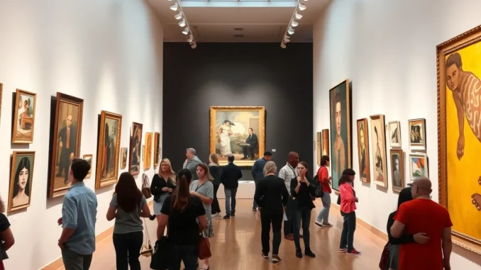 AI generated image of a modern art gallery