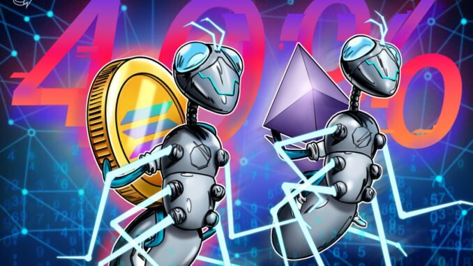 Solana signals 40% crash versus Ethereum amid cooling memecoin craze