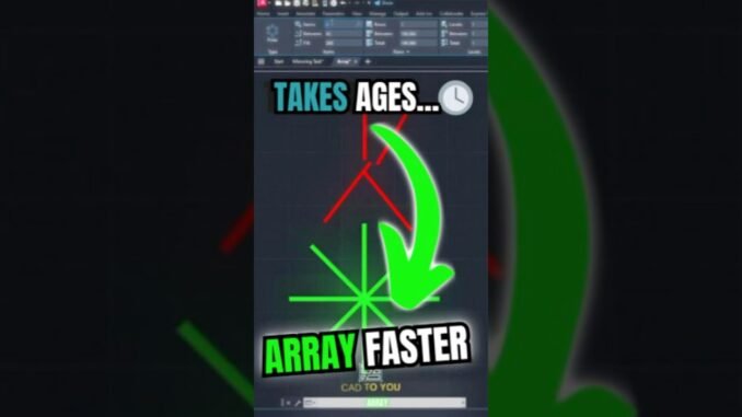 Speed Up with Array! 🕓 #ai #design #autocad#autocadblocks #autocadforbeginners#autocadtips #CADToYou