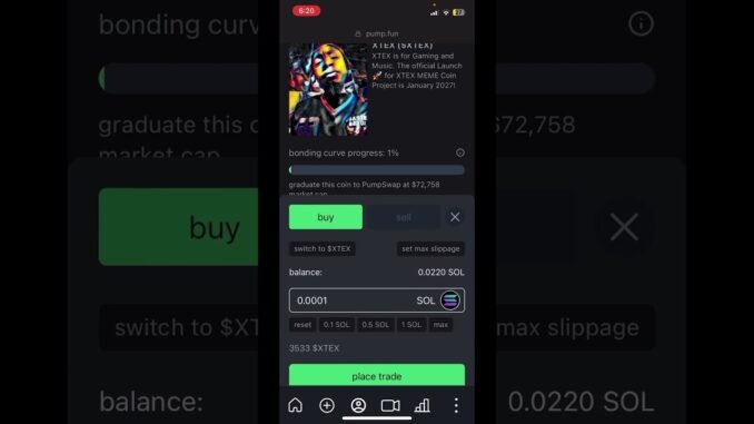 Trade XTEX MEME Coin With me LIVE on Pump.fun - Contract Address in the Description 👇