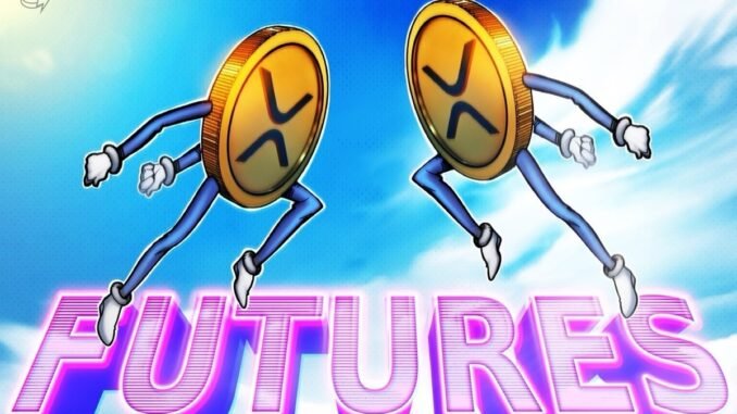XRP futures OI rises 25% as price chart ‘bull flag’ targets $14