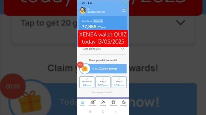 "Xenea Wallet Daily Quiz May 13 2025"   #dailyquiz #web3 #quiz