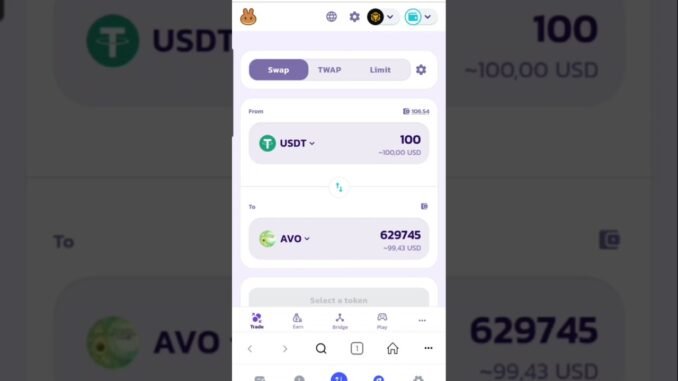 Как купить AVO на PancakeSwap за USDT