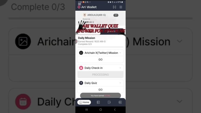 ARI WALLET QUIZ ANSWER FOR 27TH JUNE #ariwalletairdrop #ariwallet #ariwalletquiz #Web3 #Crypto