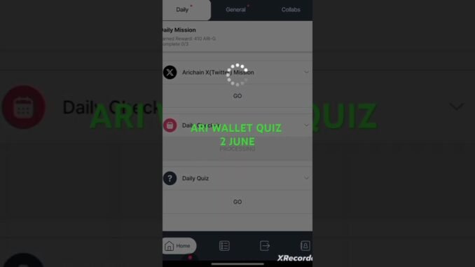 Ari wallet quiz 2 June #ariwalletquiz #web3 #airdrop #money