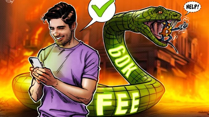 Bitcoin User Accidentally Sent $60,000 in Fees—Don’t Make the Same Mistake