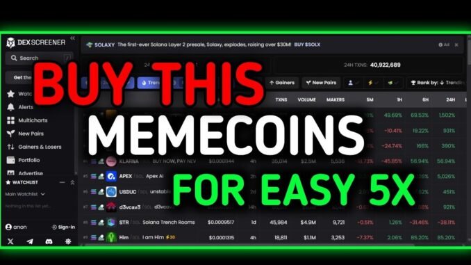 Buy  This Memecoin For Easy 5X