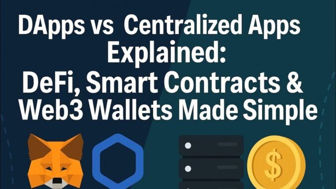 DApps vs Centralized Apps Explained: DeFi, Smart Contracts & Web3 Wallets Made Simple"