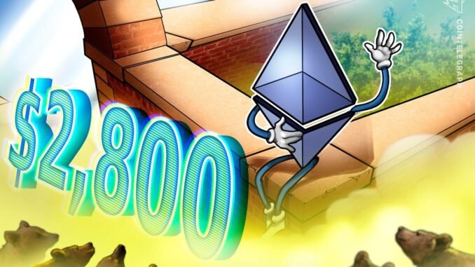 ETH Price Hits $2.8K But Options Traders are Bearish ETH Price Hits $2.8K But Options Traders are Bearish