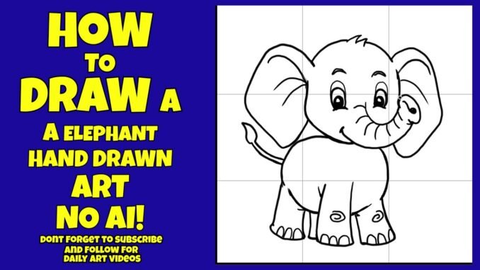 Easy Baby Elephant Drawing Tutorial for Beginners | Real Art, No AI!
