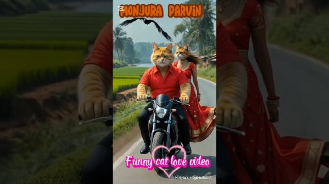 Funny cat love video #ai #cat #funny #cute #cartoon #catvideos #news #vairalshort #love #pets #short