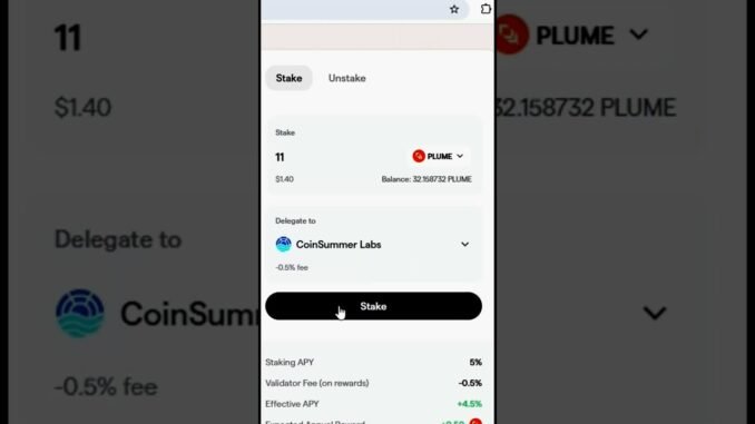How to Stake PLUME in Seconds - Guide to Earning Rewards! #crypto #defi #stakingcryptocurrency #web3