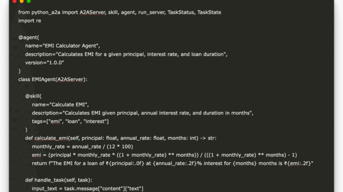 How to Use python-A2A to Create and Connect Financial Agents with Google’s Agent-to-Agent (A2A) Protocol