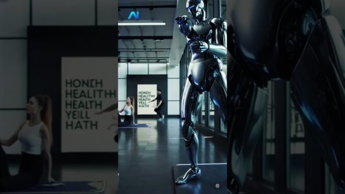 ROBOT Fitness Coach Guides You Through Perfect Stretching Routines! | #AI #Robotics #YouTubeShorts