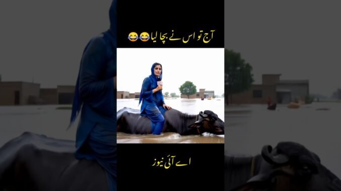 Reporter escaped from flood | AI NEWS | #shorts #aishort #funny