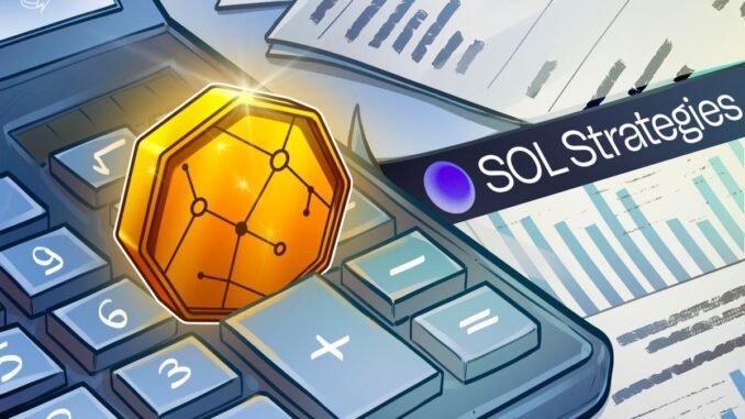SOL Strategies Reports $3.5 million Income Loss for Q2 2025
