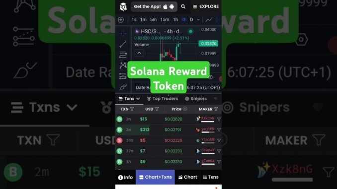 Solana reward token 10% FREE Sol for holding