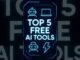 Top 5 Free AI Tools for Beginners #aitools #ai #productivity #automation  #YouTubeShorts #Shorts