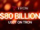 USDT on TRON Surpasses $80 Billion, Strengthening TRON’s Position as the Leading Stablecoin Network