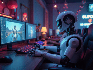 AI generated image of a video game parlour