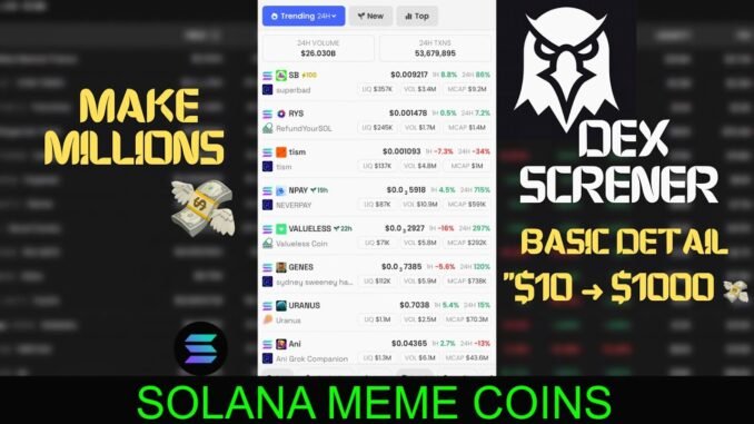 How to Use DexScreener | Basic Details for New Crypto Traders