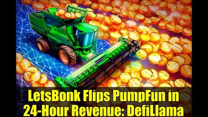 LetsBonk Flips PumpFun in 24-Hour Revenue: DefiLlama