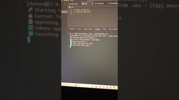 Tokens selling bot #tokens #bot #coding #pancakeswap #cryptocurrency #tokensell