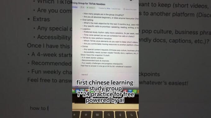 best ai tool for chinese learning beginners #mandarin #studygroups #tiktokrefugee #ridchat #prompt