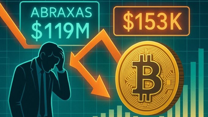 Abraxas Capital Faces $119M Loss On Crypto Short: BTC Liquidation Price Sits At $153K