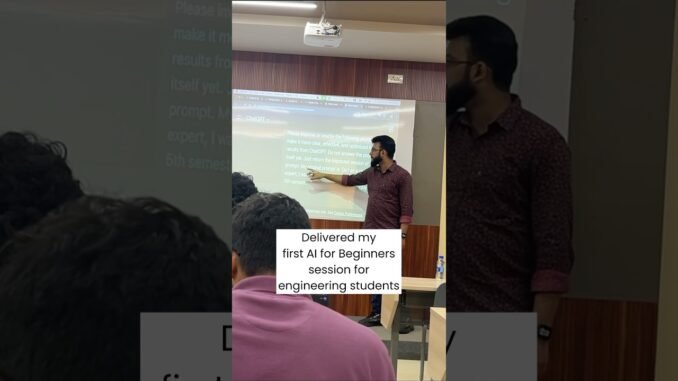 My first AI for Beginners session for engineering students 🔥 #aiforbeginners #shorts