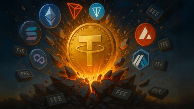 Tether's USDT captures 40% of all on-chain fees across 9 major blockchain networks