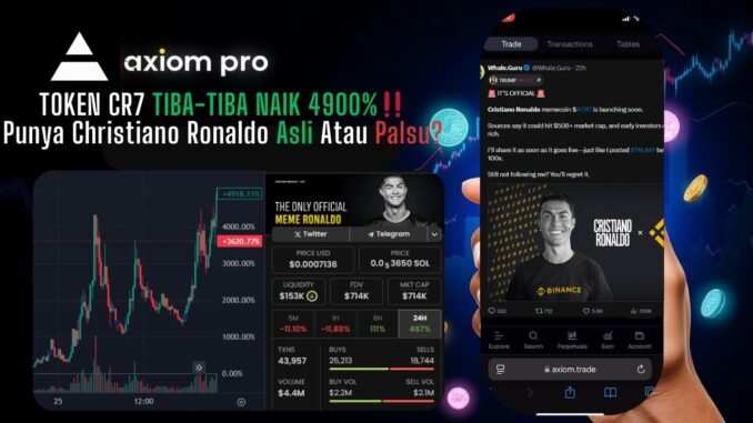 Token CR7 Naik 4000% Jadi Top 1 Dexscreener‼️ Punya Christiano Ronaldo Asli Atau Palsu? | Memecoin