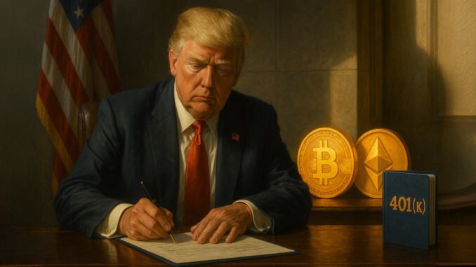 Trump opens $12.5 trillion 401(k) market to crypto and private Trump opens $12.5 trillion 401(k) market to crypto and private equity access