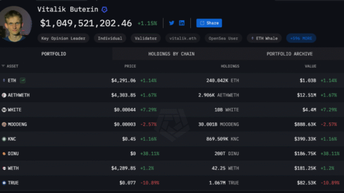 Vitalik Buterin Public Portfolio
