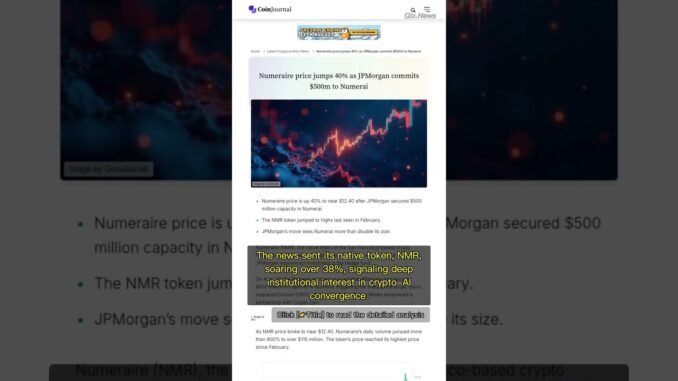 🧐👉 Wall Street Giant JPMorgan Pours $500M into Crypto-AI Fund, Doubling Its ... #QixNewsCrypto